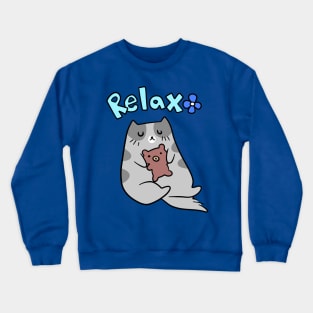 Relax Cat and Teddy Crewneck Sweatshirt